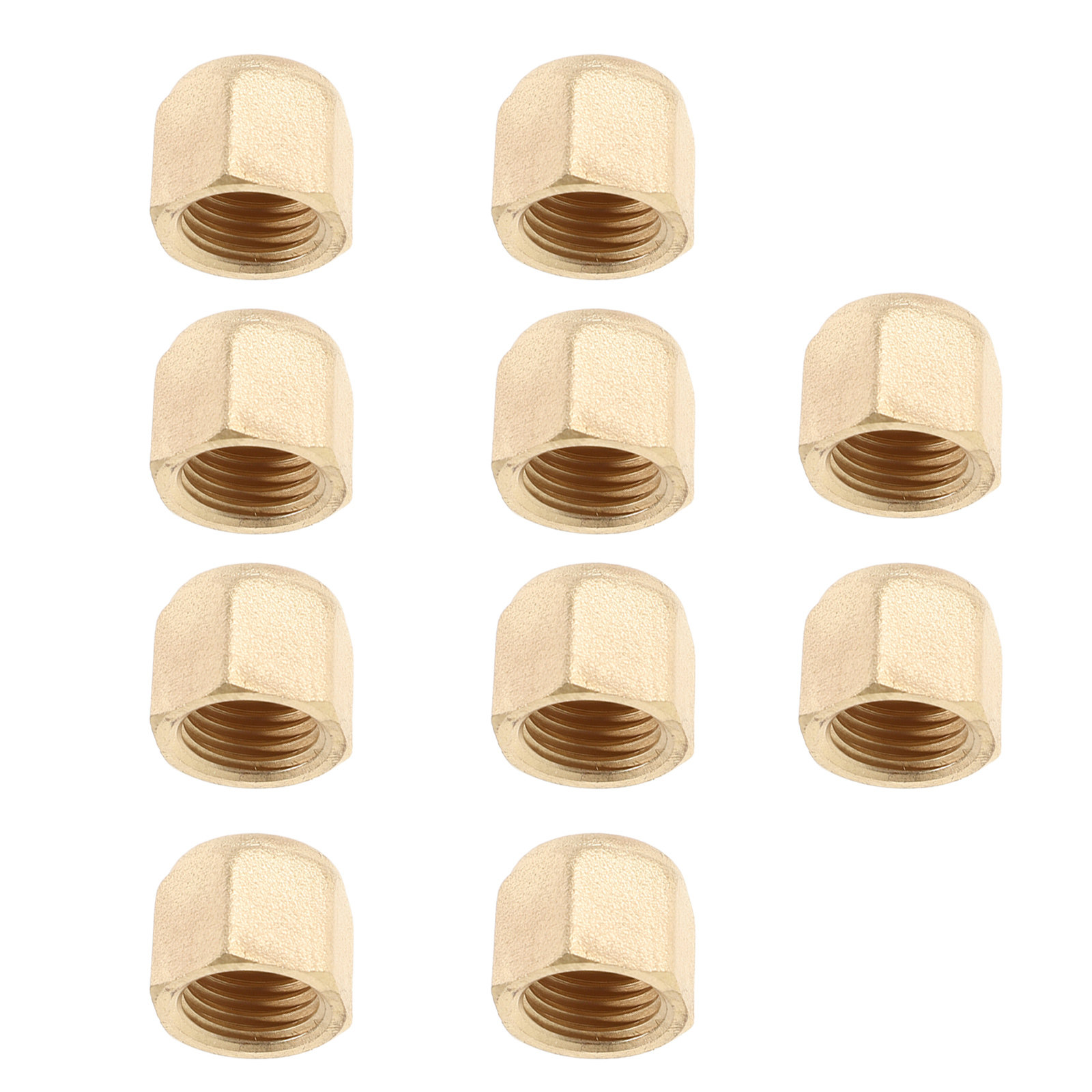 Compression Fitting Brass - 10 ชิ้น ฝาครอบข้อต่ออัดทองเหลือง เกลียว 9.8 มม.